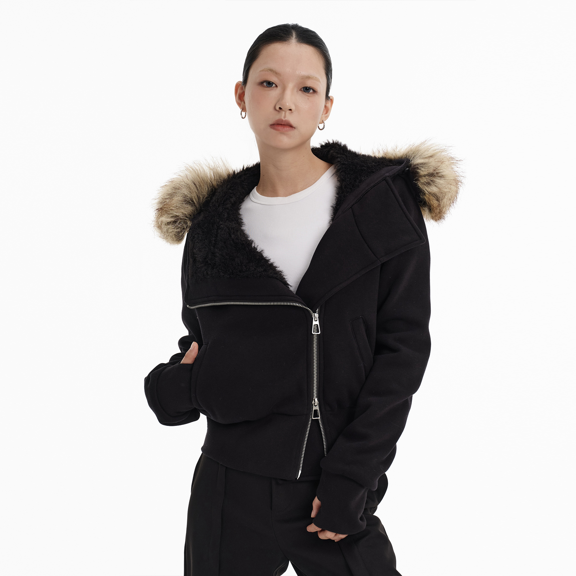 设计感毛绒夹克女外套