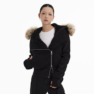 设计感双头拉链宽松环保毛领夹克加厚女外套 25AW LINY LIBERTY