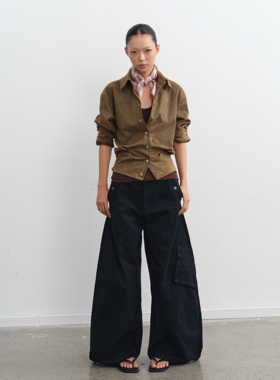 LINY LIBERTY 25AW 复古水洗仿麂皮衬衫夹克上衣女长袖秋季短外套