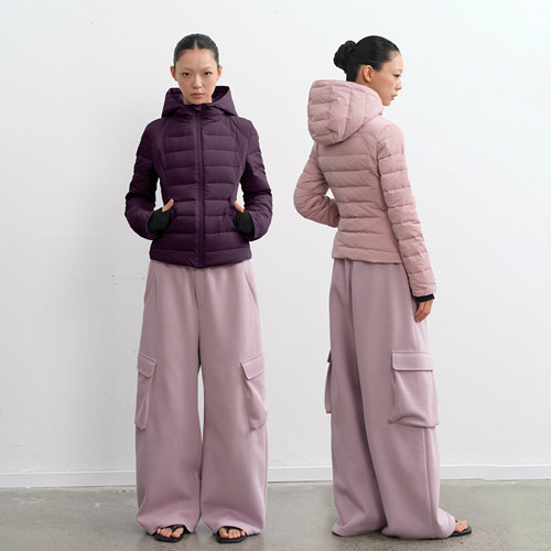 LINY LIBERTY轻薄90白鸭绒短款羽绒服女冬季立领上衣加厚连帽外套