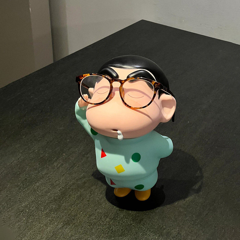 蜡笔小新眼镜收纳盘置物架首饰展示托盘陶瓷加厚桌面摆件装饰创