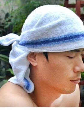 传统老款毛巾抗日包头纯棉蓝条毛巾煤矿工业安全生产标识八路款