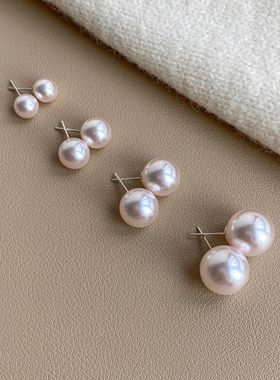 PANACHE 曼塔玫瑰色强光灯泡珍珠耳钉 小众精致气质高级感耳饰女