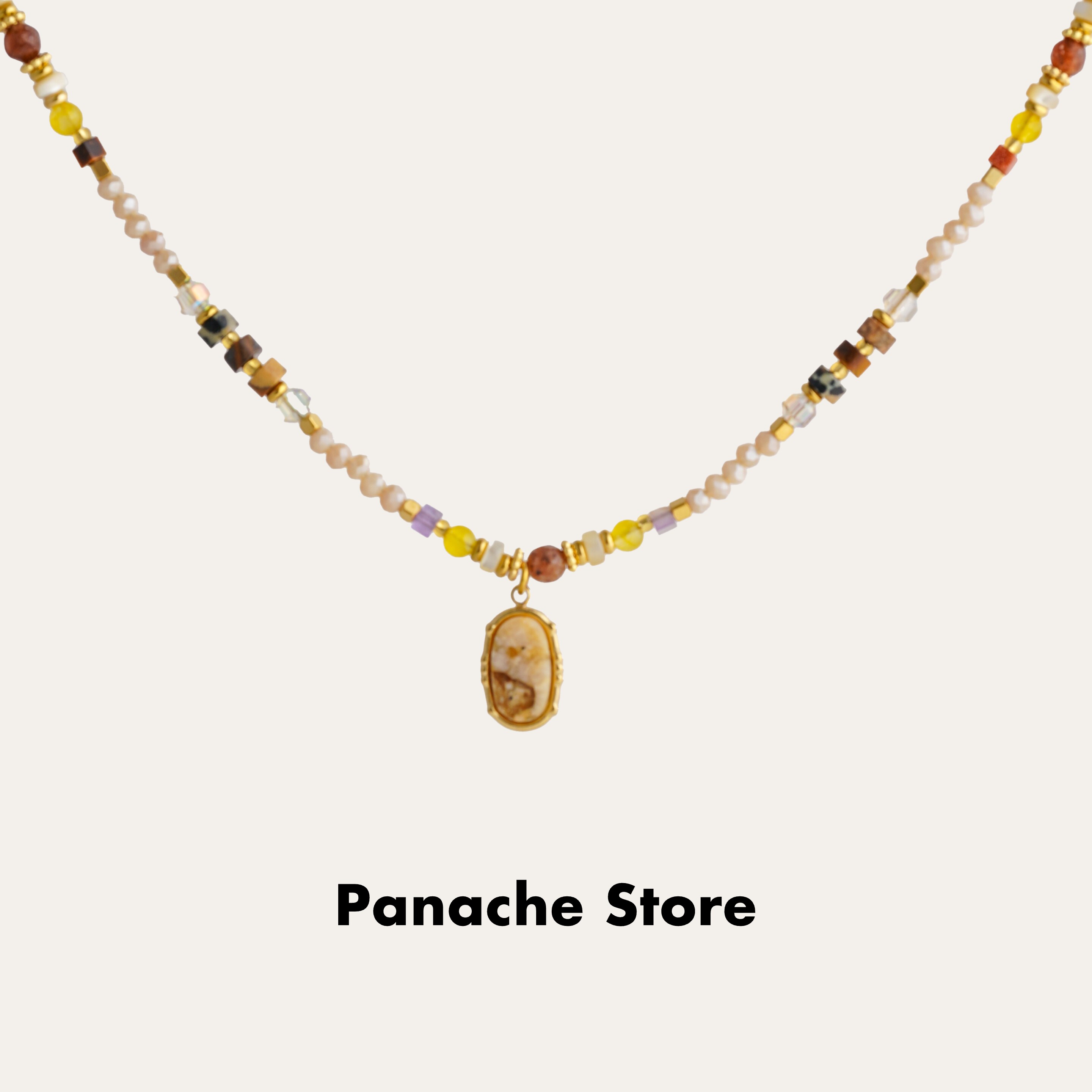 PANACHE 小众天然石椭圆项链