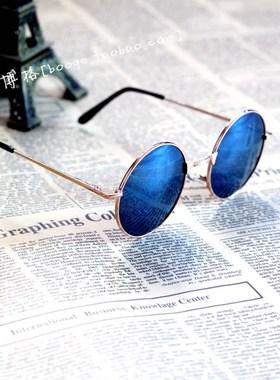 男女老式民国圆形瞎子特务复古墨镜盲人眼镜汉结婚伴郎团太阳镜