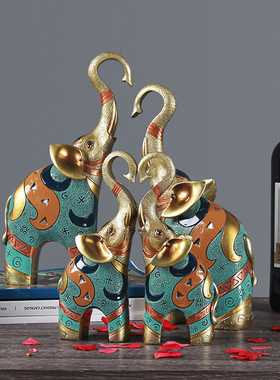 极速欧式大象摆件情侣象一对客厅摆设电视柜酒柜玄关饰品结婚礼品