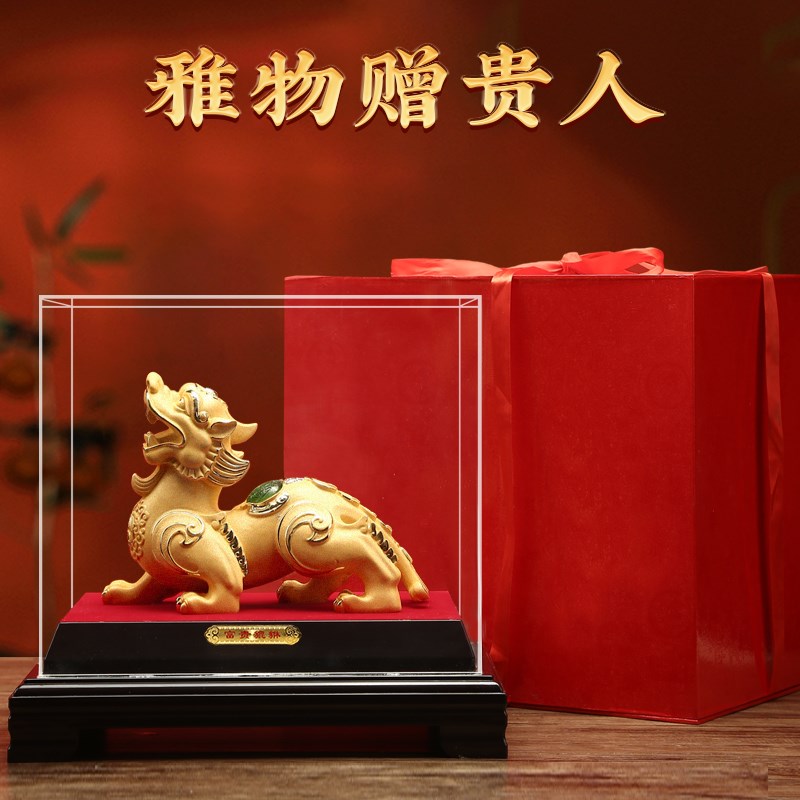 好货聚财貔貅摆件绒沙金工艺品酒柜办公室家居装饰品商务开业定制