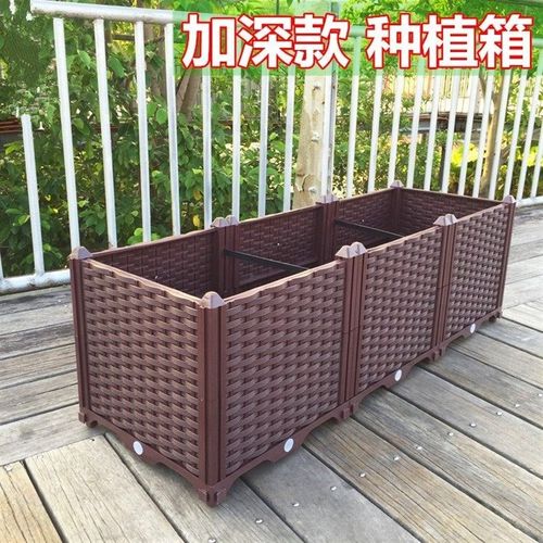 防腐木花槽农场木花盆树脂方形黑色透气编织展览加深种花隔断