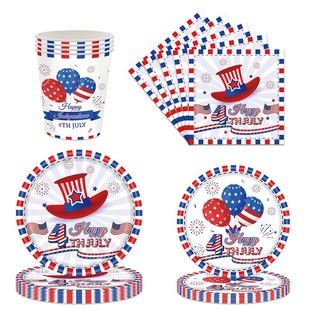 Paper Flag Party Plate Cup Independence 极速2023 Day