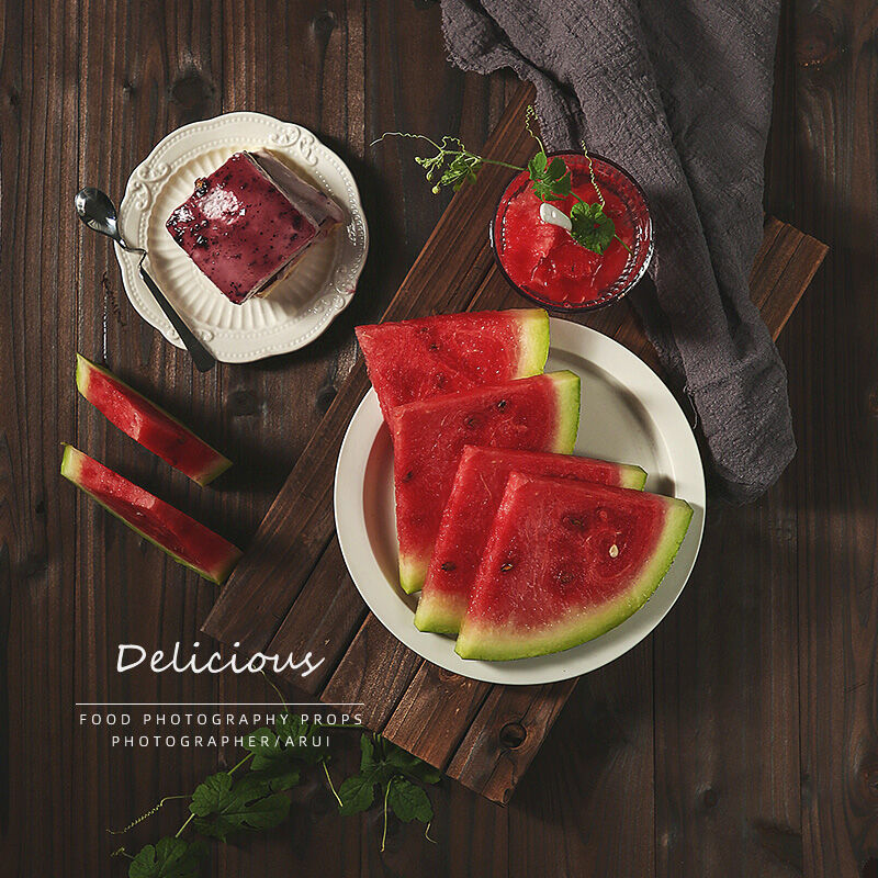 拍照木板做旧实木老木板背景板复古美食摄影背景拍照桌面场景道具