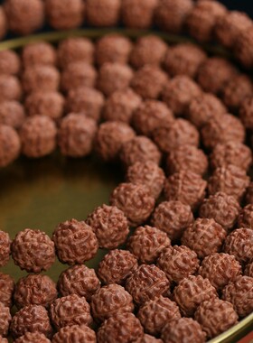 印尼天然5/6毫米袖珍迷你小金刚五瓣麒麟纹108颗女士项链文玩手串