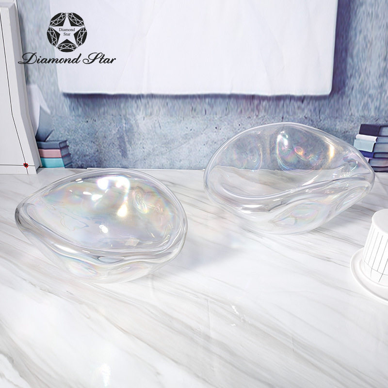 玻璃花瓶简约现代艺术摆设喷珠光色家居工艺品摆件花瓶