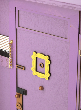 Friends Key Holder Monicas Door Wooden Purple Door Keychain