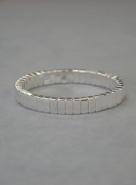 RA 镀金 银色小条  弹力手镯