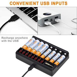 极速AA 2800mAh Rechargeable Batteries + AAA 1100mAh Recharge