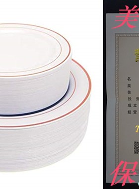 120 Pack Rose Gold Rim Plastic Plates for 60 Guests  60 Din