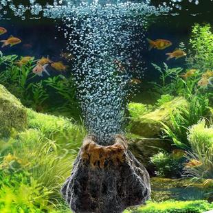 Tanks Aquarium Landscaping Volcano Accessori Simulation Fish