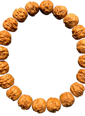 猴头手串雕刻恶僧核雕怒佛弥勒佛手链野生文玩小核桃非桃核橄榄核