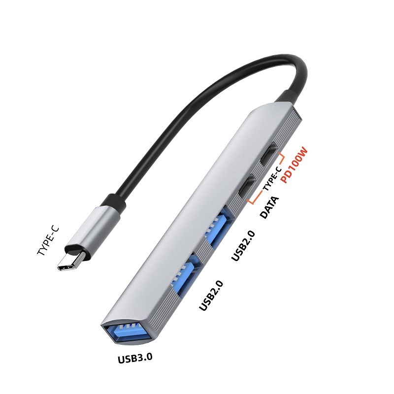 PD100W快充type-c多功能拓展坞笔记本高速扩展器五合一HUB集线器