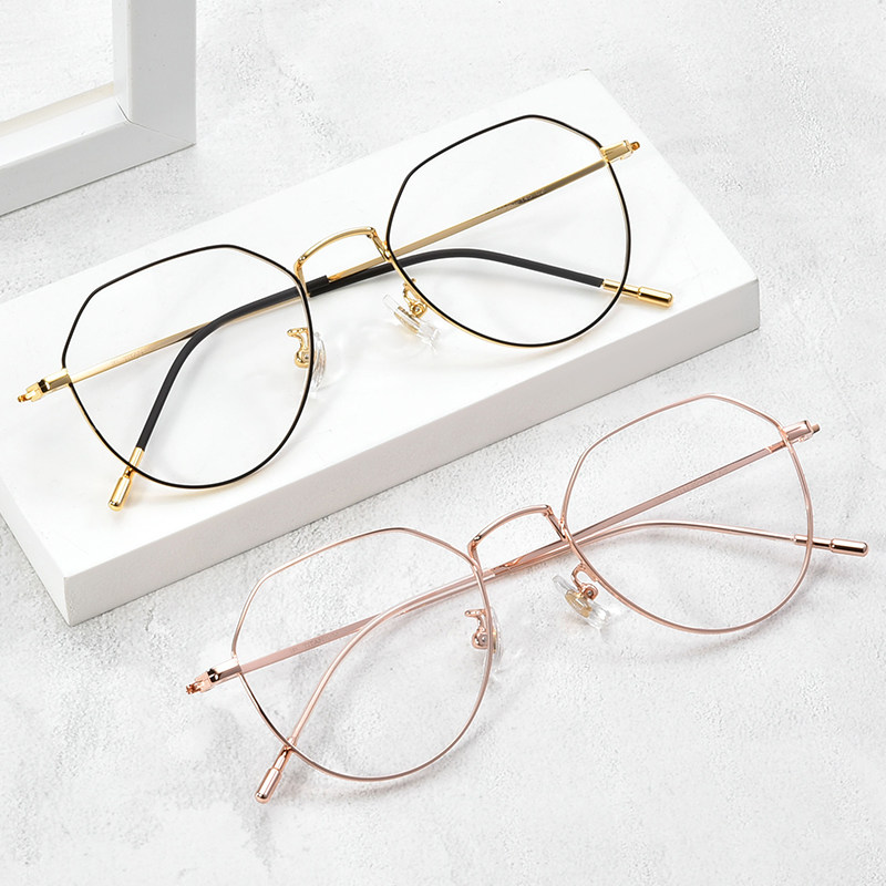 全框纯钛眼镜框男防蓝光辐射电脑平光护目变色有度数近视学生眼镜