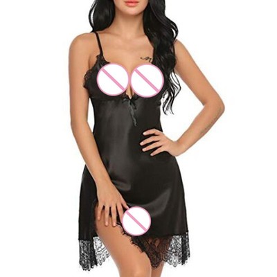 Lace Underwear Sleevless V-Neck Sexy Nightgown Pijama