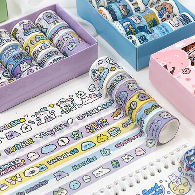 极速3 Rolls Washi Masking Tape Set Petal Animal Flower Paper