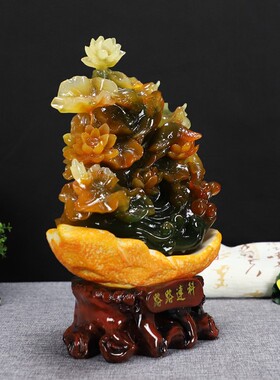 好货现代创意家居装饰荷花路路连科工艺品招财客厅玄关开业礼品摆