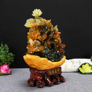 好货现代创意家居装饰荷花路路连科工艺品招财客厅玄关开业礼品摆