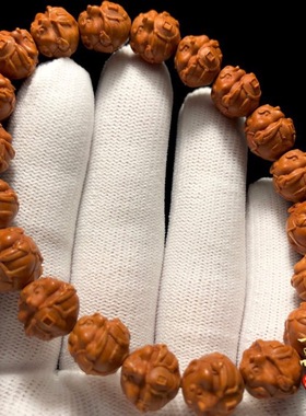 龙纹桃核雕刻老鼠核雕手串招财鼠桃木手链属相非橄榄核文玩小核桃