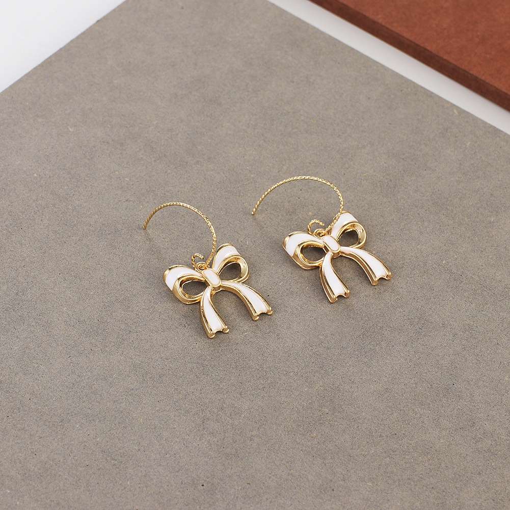 Girls lovely bow knot womens independent packaging alloy oi