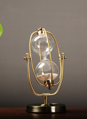 极速北欧金属时间沙漏摆件15/30/60分钟计时器家居客厅电视柜装饰