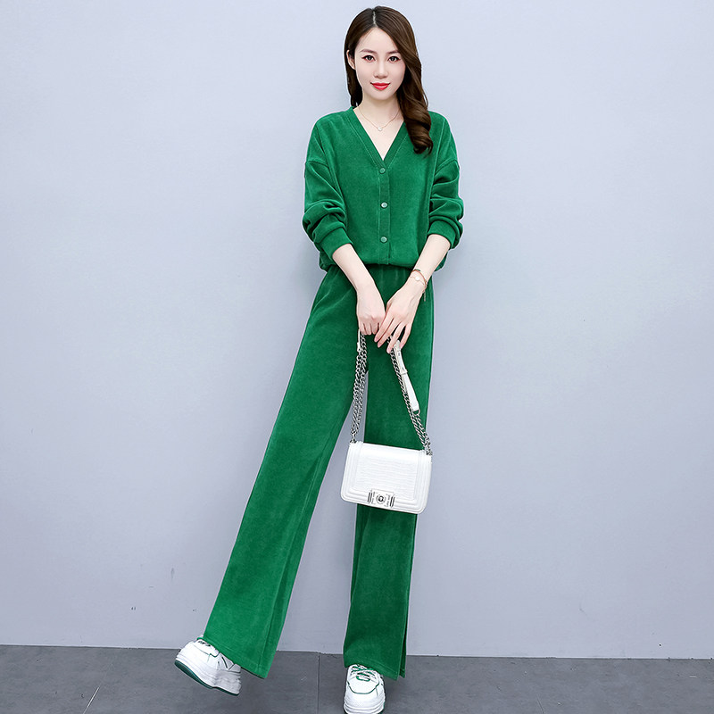 好货金丝绒套装女早秋2025新款时尚洋气高端女人味减龄时髦运动两