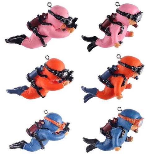 极速Aquarium Plastic Ornaments Floating Diver Cute Decoratio