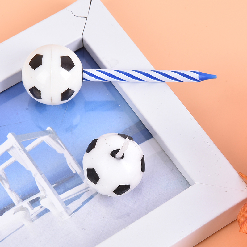 Cute Soccer Ball Football Candles For Birthday Party Kid Sup
