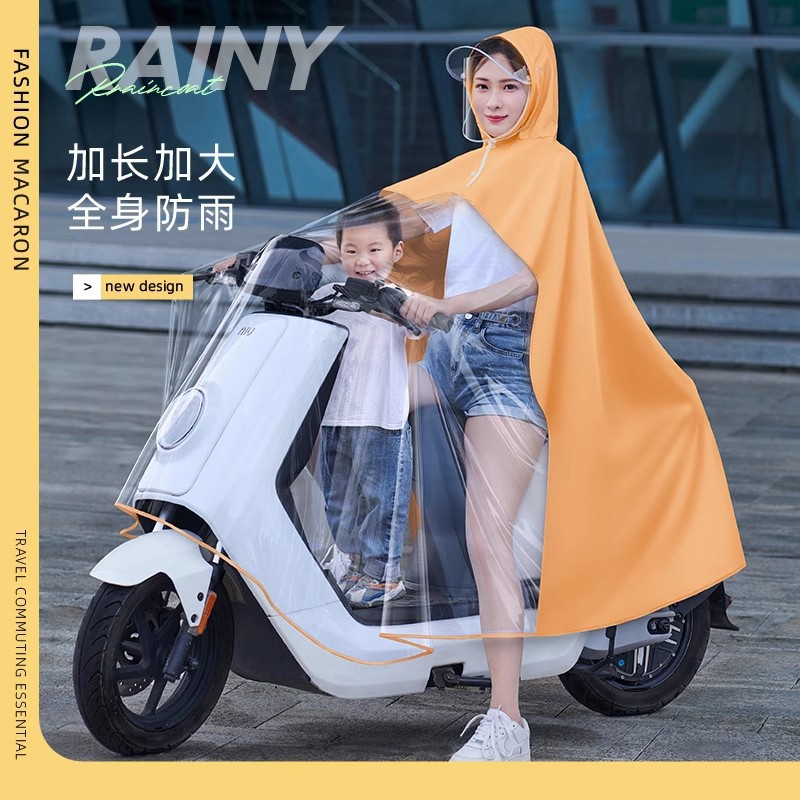 母子双人电动车雨衣代驾电瓶车