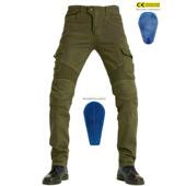 VOLERO 赛车裤 机车骑行牛仔裤 男军绿机车赛车防摔越野多袋工装