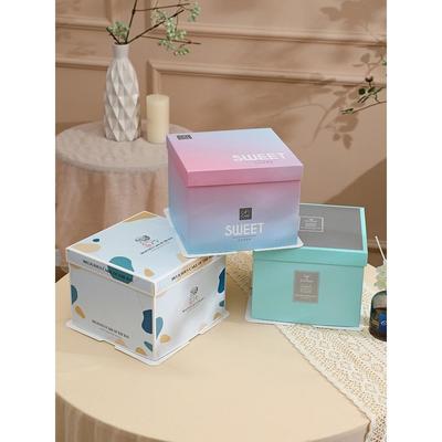 50套生日蛋糕盒子包装盒6/8/10/12/14/16寸单层网红定制包装纸盒A