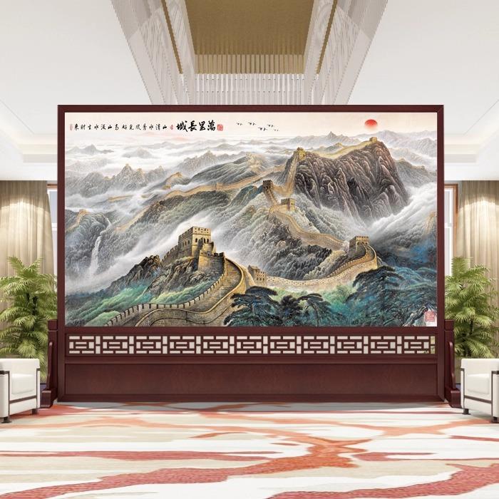 新中式实木屏风隔断客厅办公室茶室入户玄关大厅装饰遮挡镂空座屏