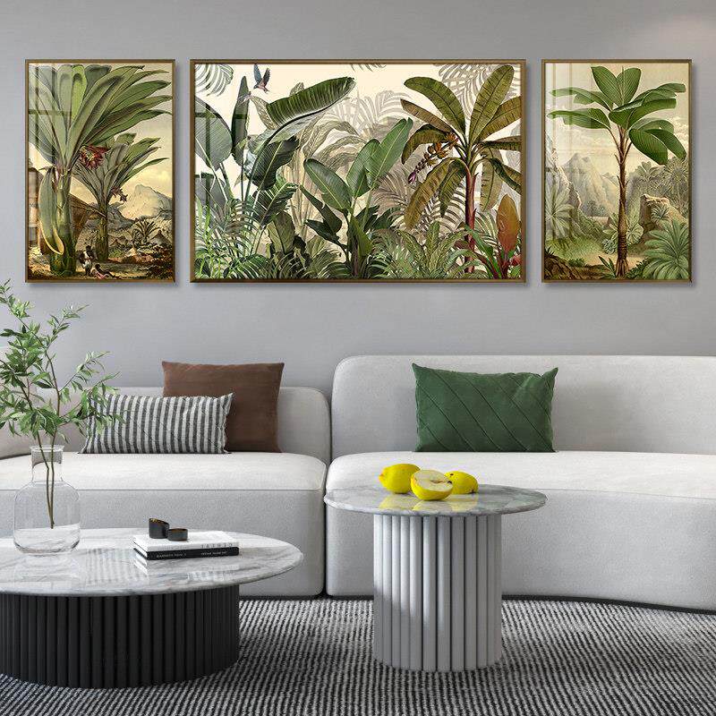 热带植物挂画 画东南亚风雨林绿植芭蕉叶客厅壁画 画南洋风饭厅装