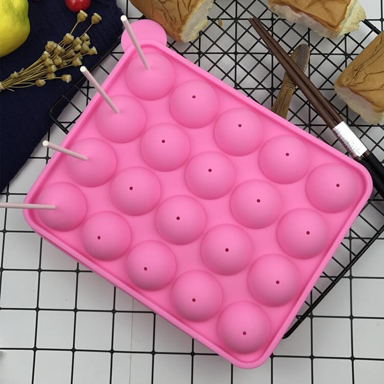 .圆球形巧克力蛋糕棒棒糖模具DIY烘焙硅胶磨具耐高温烤箱可用送棒