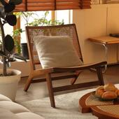 中古实木藤编躺椅阳台覆古懒人沙发椅子户外休闲 民宿单人摇摇椅