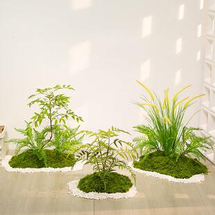 彷真植物苔藓造景旅人蕉散尾葵盆景室内花槽楼梯下橱窗假绿植