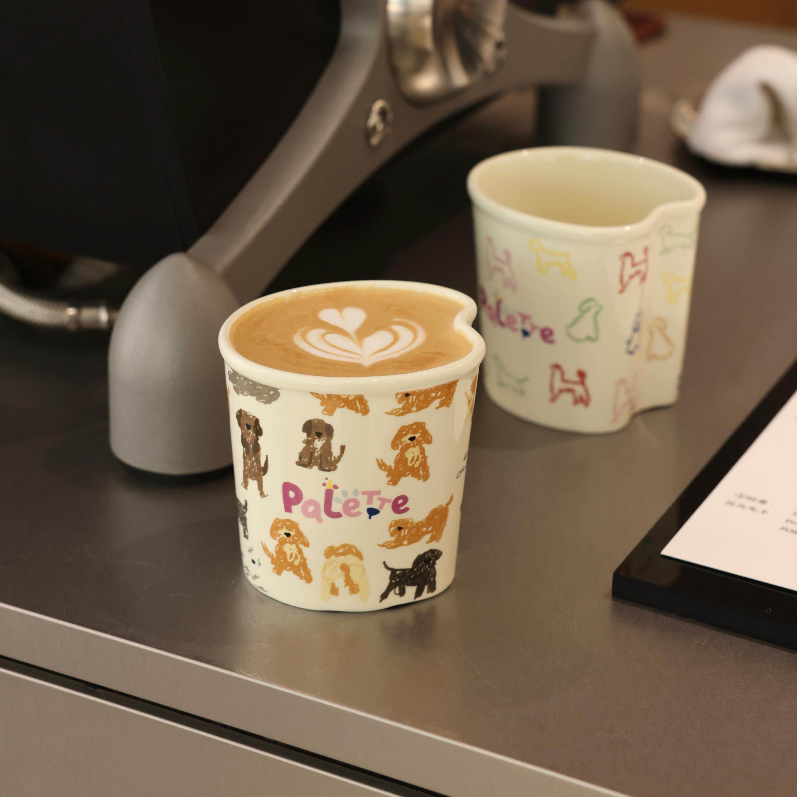 PalettePet春夏人宠同款奶白色调色盘陶瓷水杯咖啡杯马克杯