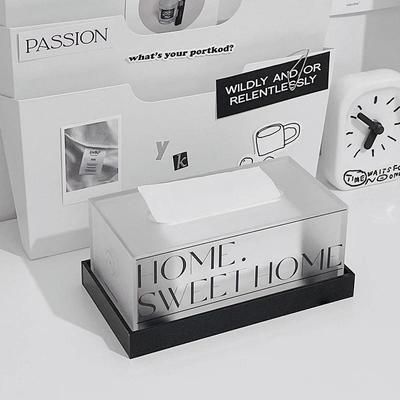 ins丙烯纸巾盒客厅纸巾盒毛巾收纳盒家居饰品简约易近人奢华高端