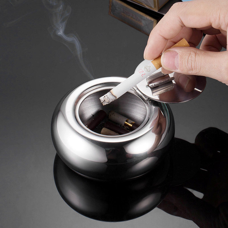 不锈钢鼓形烟灰缸个性创意欧式