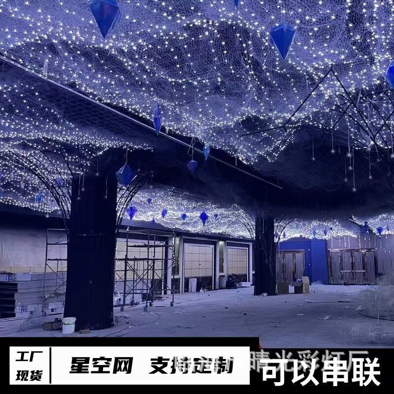 婚庆星空网灯铜丝灯串满天星六角
