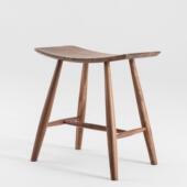 全实木凳子黑胡桃木家用门口换鞋 凳原木简约梳妆凳客餐厅儿童凳子