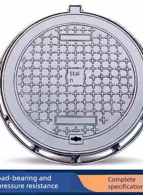 工厂直销球墨铸铁井盖圆形雨水污水电力消防市政井盖600x700B125