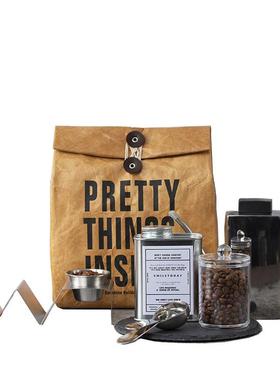 厨房样板间软装饰品摆件咖啡壶INS铁盒砧板咖啡罐咖啡场景小摆件