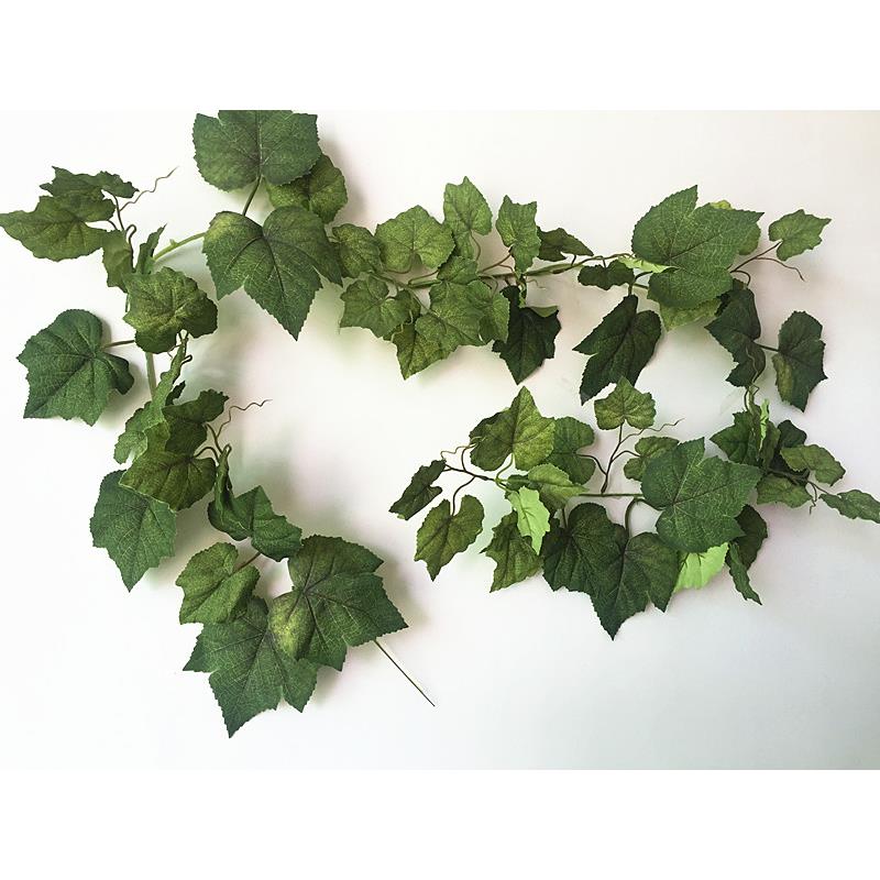 高彷真葡萄藤叶假花藤条绿叶树叶装饰吊顶常青藤塑料花藤蔓植物